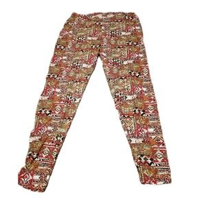 Plus Size 3X Womens Leggings Full Length Abstract Geometric Artsy Boho